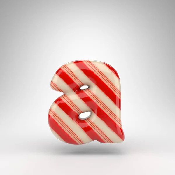 Letter Lowercase White Background Candy Cane Rendered Font Red White — Stock Photo, Image