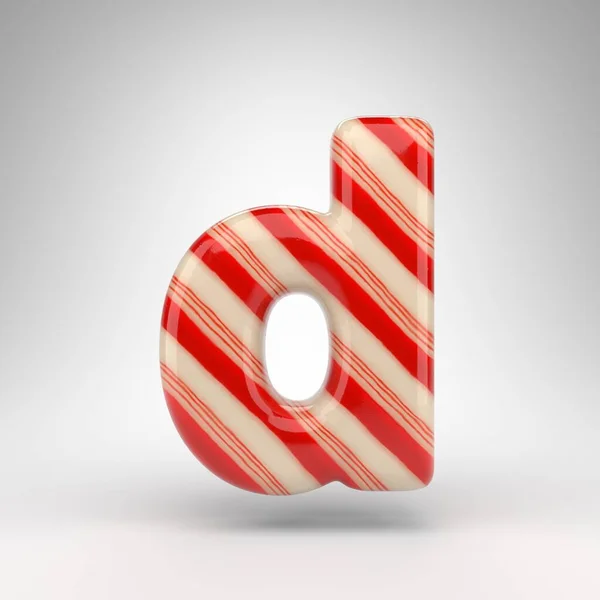 Carta Minúscula Sobre Fundo Branco Candy Cane Renderizado Fonte Com — Fotografia de Stock