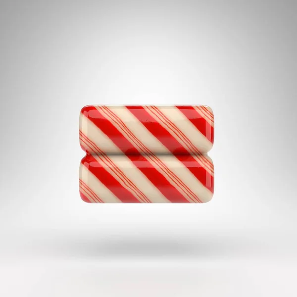 Igual Símbolo Fundo Branco Candy Cane Renderizado Sinal Com Linhas — Fotografia de Stock