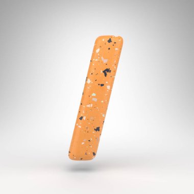 Beyaz arkaplanda ileri / geri işareti. Turuncu terrazzo desenli 3 boyutlu işaret..