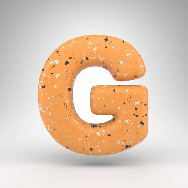 Brief Hoofdletters Witte Achtergrond Gerenderd Lettertype Met Oranje Terrazzo Patroon — Stockfoto