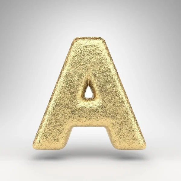 Buchstabe Großbuchstaben Auf Weißem Hintergrund Gefaltete Goldene Folie Gerenderte Schrift — Stockfoto