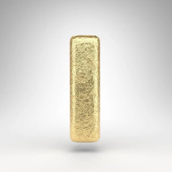 Letra Mayúscula Sobre Fondo Blanco Creased Golden Foil Fuente Renderizada — Foto de Stock