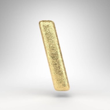 Beyaz arka planda sırt / çizgi sembolü. Parlak metal desenli katlanmış altın folyo 3D tabela.