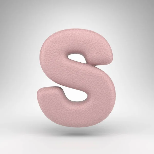 Буква Белом Фоне Розовый Кожаный Шрифт Текстурой Кожи — стоковое фото