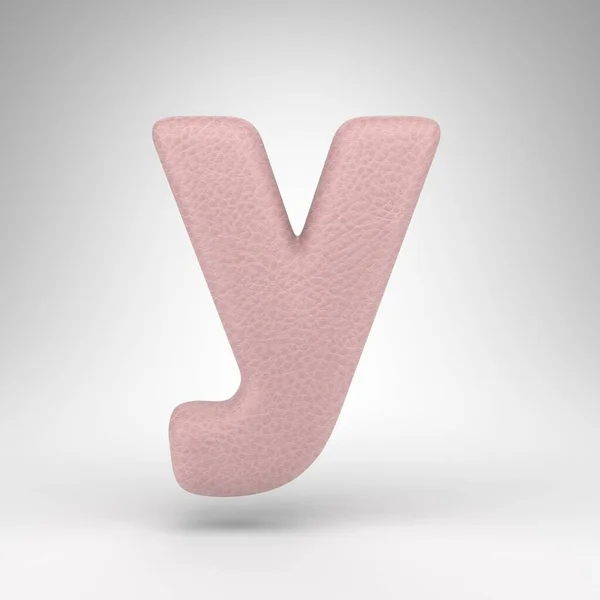 Brief Kleine Letters Witte Achtergrond Roze Lederen Gerenderd Lettertype Met — Stockfoto