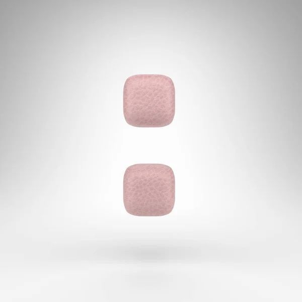 Simbolo Del Colon Sfondo Bianco Segno Pelle Rosa Reso Con — Foto Stock