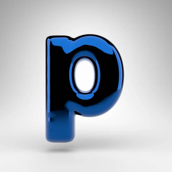 Letter Kleine Letters Witte Achtergrond Blauw Chroom Weergegeven Lettertype Met — Stockfoto