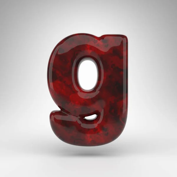 Γράμμα G πεζό σε λευκό φόντο. Κόκκινο κεχριμπάρι 3D γράμμα με γυαλιστερή επιφάνεια. — Φωτογραφία Αρχείου
