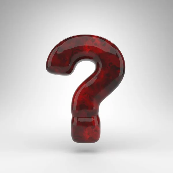 Question symbol on white background. Red amber 3D sign with glossy surface. — Stock Photo, Image