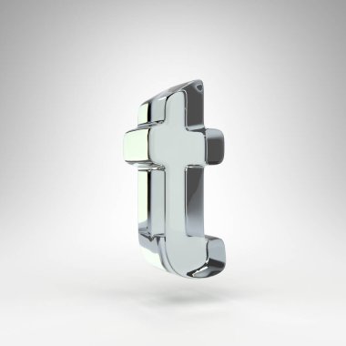 Beyaz arka planda küçük harfli T harfi. Kamera lensi şeffaf cam 3D harf ve dağılım.