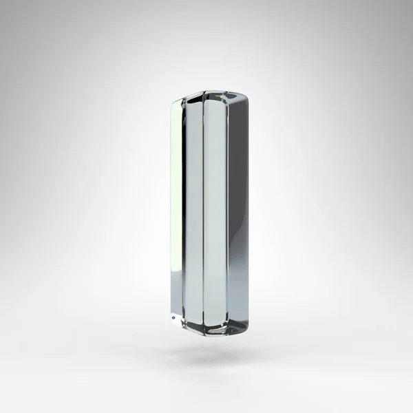 L betű kisbetűvel, fehér háttérrel. Fényképezőgép lencse átlátszó üveg 3D betű diszperzióval. — Stock Fotó
