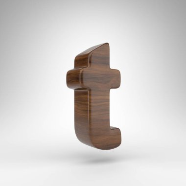 Beyaz arka planda küçük harfli T harfi. Kahverengi ahşap desenli koyu meşe rengi bir harf..