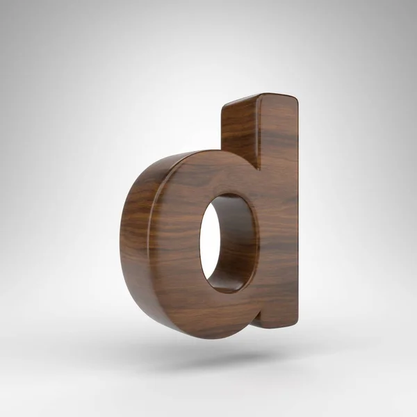 Буква D на белом фоне. Дубовая 3D буква с коричневой текстурой дерева. — стоковое фото