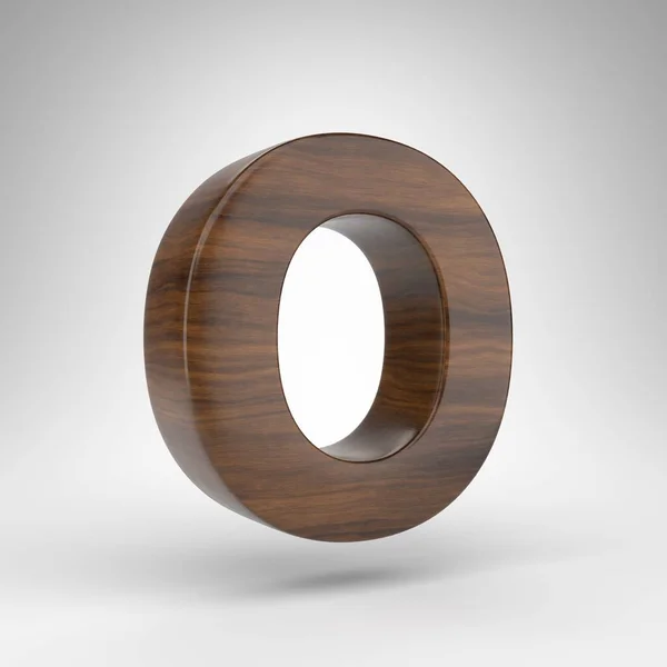 Буква O на белом фоне. Дубовая 3D буква с коричневой текстурой дерева. — стоковое фото