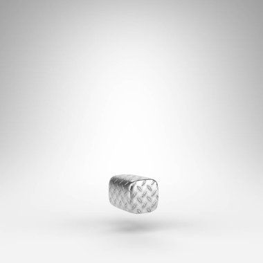 Beyaz arkaplanda dönem sembolü. Damalı plaka desenli alüminyum 3D imzalı.