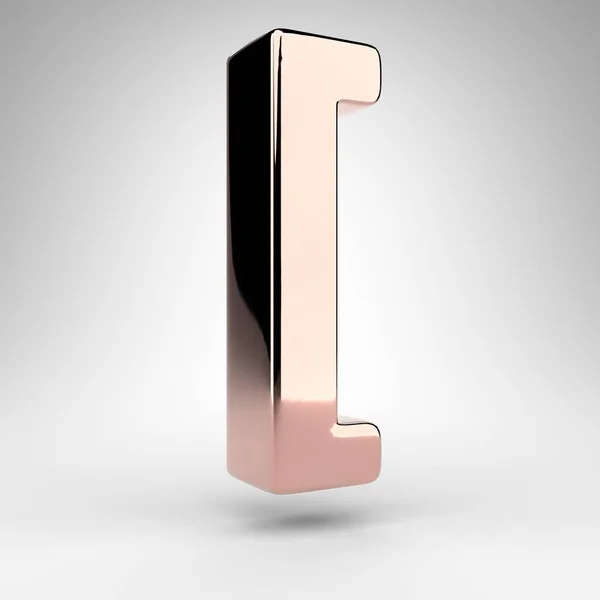 Left Square Bracket Symbol White Background Rose Gold Rendered Sign — Stock Photo, Image