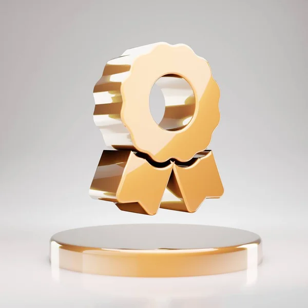 Prisikonen Yellow Gold Award Symbol Gyllene Pallen Renderade Ikoner För — Stockfoto