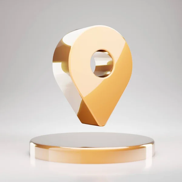 Map Marker Symbol Yellow Gold Map Marker Symbol Auf Dem — Stockfoto