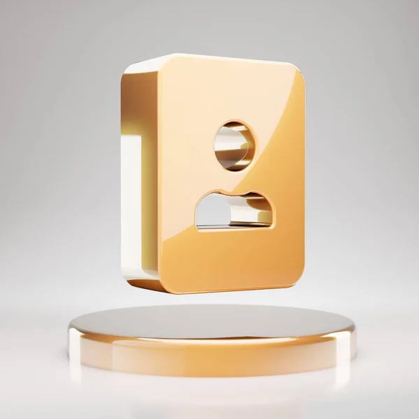 Ikone Porträt Gelbgoldenes Portrait Symbol Auf Goldenem Podium Gerendertes Social — Stockfoto