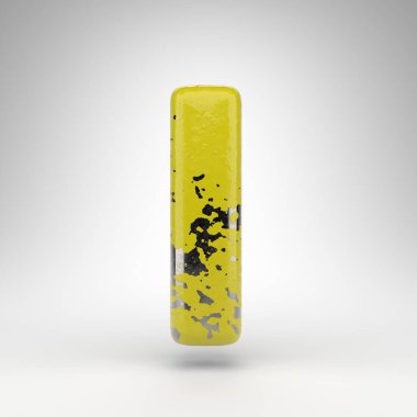 Beyaz arka planda L harfi küçük harf. Parlak metal dokusunda eski sarı renkli 3D yazı tipi..