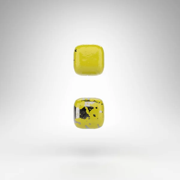 Símbolo Cólon Sobre Fundo Branco Sinal Renderizado Com Tinta Amarela — Fotografia de Stock