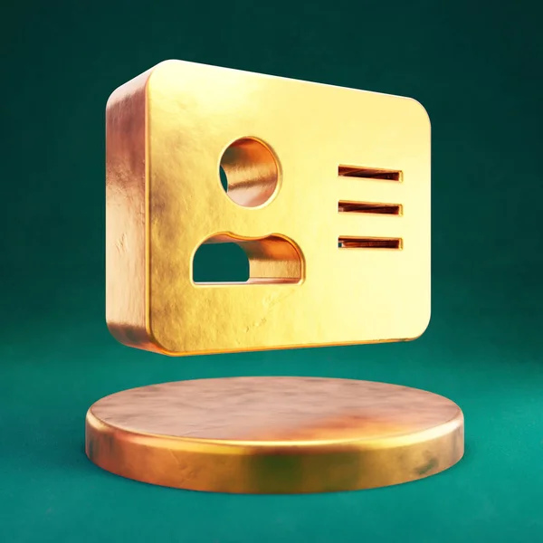 Adreskaart Icoon Fortuna Gold Address Card Symbool Met Tidewater Green — Stockfoto