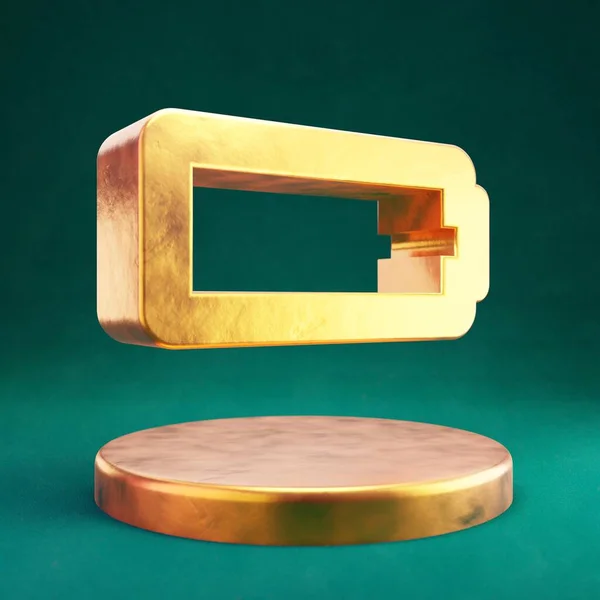 Een Lege Batterij Icoon Fortuna Gold Empty Battery Symbool Met — Stockfoto