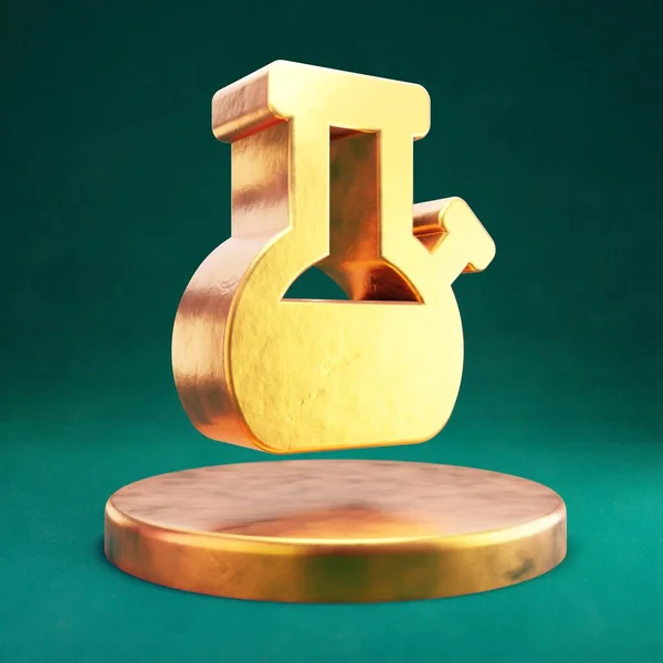 Значок Бонга Fortuna Gold Bong Символ Зеленым Фоном Tidewater Икона — стоковое фото