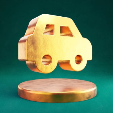 Araba kenarı ikonu. Tidewater Green geçmişi olan Fortuna Gold Car Side sembolü. Sosyal Ortam Simgesi.