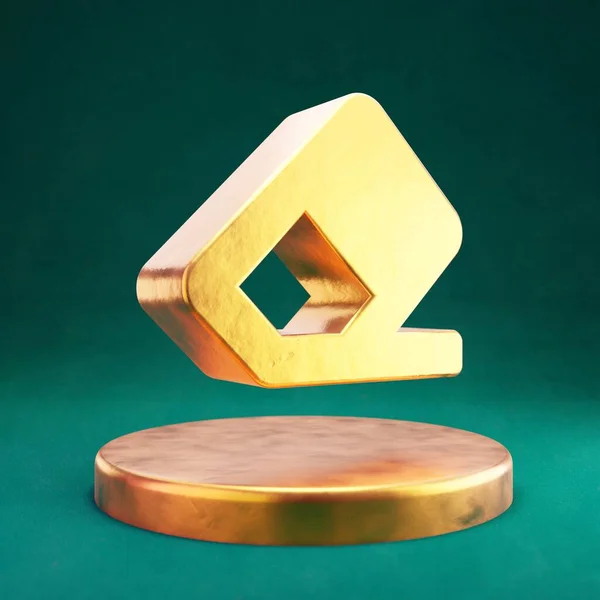 Icona Della Gomma Fortuna Gold Eraser Simbolo Con Sfondo Verde — Foto Stock