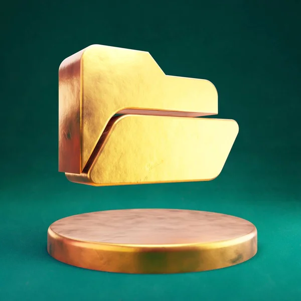 Otevřít Ikonu Složky Fortuna Gold Otevřít Složku Symbol Tidewater Green — Stock fotografie