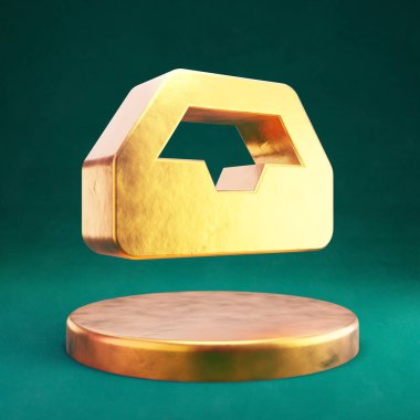 Gelen kutusu simgesi. Tidewater Green arkaplanlı Fortuna Gold Gelen Kutusu sembolü. Sosyal Ortam Simgesi.