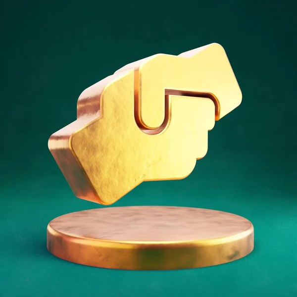 Kéz Segítő Ikon Fortuna Gold Hands Segítő Szimbólum Tidewater Zöld — Stock Fotó