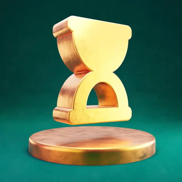 Sablier Icône Démarrer Fortuna Gold Hourglass Symbole Départ Avec Fond — Photo