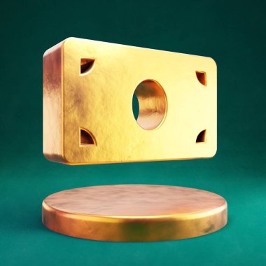 Para Bill ikonu. Tidewater Green geçmişi olan Fortuna Gold Money Bill sembolü. Sosyal Ortam Simgesi.