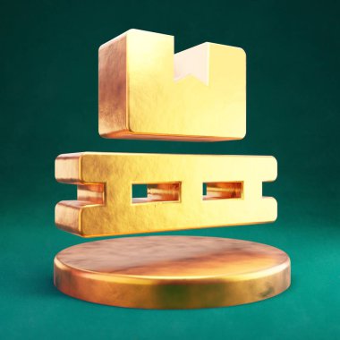 Palet simgesi. Tidewater Green geçmişi olan Fortuna Gold Pallet sembolü. Sosyal Ortam Simgesi.
