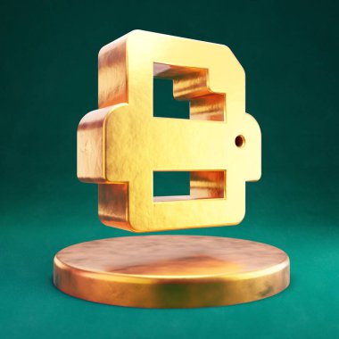 Yazıcı simgesi. Tidewater Green arkaplanlı Fortuna Gold Yazıcısı sembolü. Sosyal Ortam Simgesi.