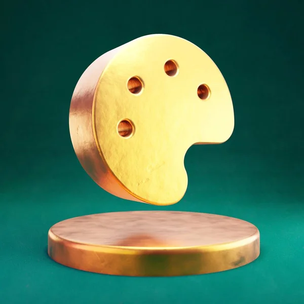 Palettikon Fortuna Gold Palette Symbol Med Tidewater Grön Bakgrund Ikonen — Stockfoto