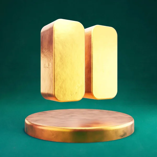 Pauzeer Icoon Fortuna Gold Pauze Symbool Met Tidewater Green Achtergrond — Stockfoto