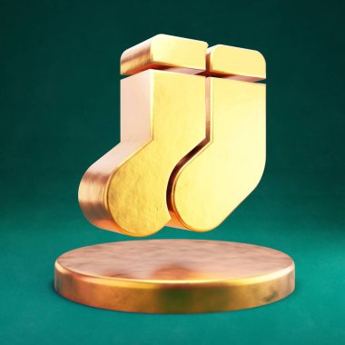 Çorap ikonu. Tidewater Green geçmişi olan Fortuna Gold Çorap sembolü. Sosyal Ortam Simgesi.