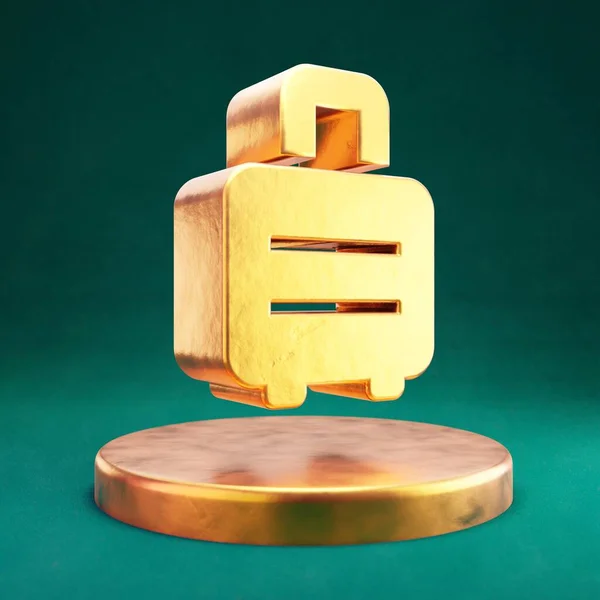 Resväska Rullande Ikon Fortuna Gold Resväska Rullande Symbol Med Tidewater — Stockfoto