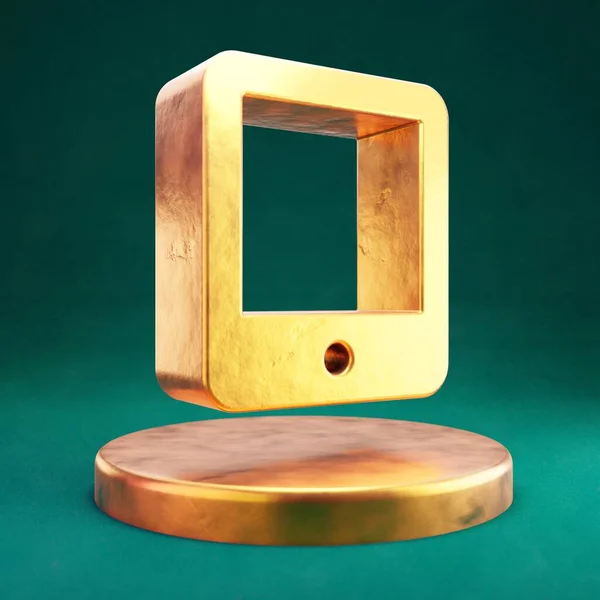 Ikona Tablety Fortuna Gold Tablet Symbol Tidewater Green Pozadí Ikona — Stock fotografie