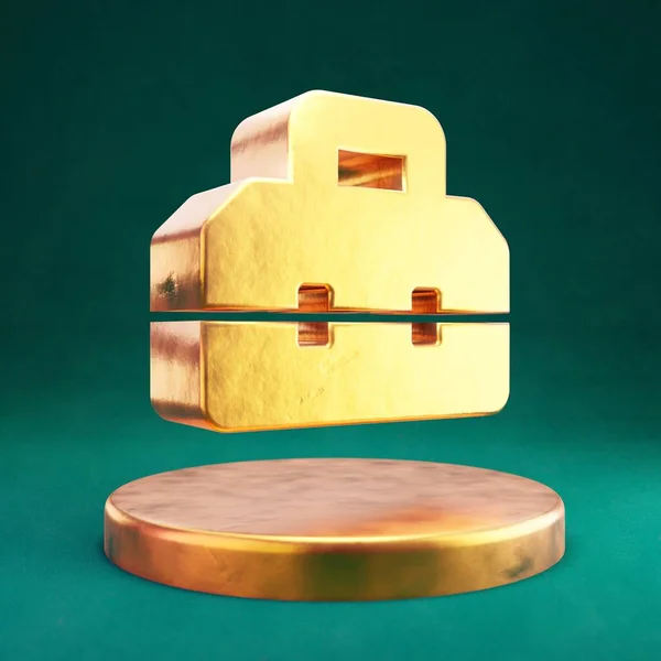 Ikona Panelu Nástrojů Symbol Fortuna Gold Toolbox Tidewater Green Pozadí — Stock fotografie