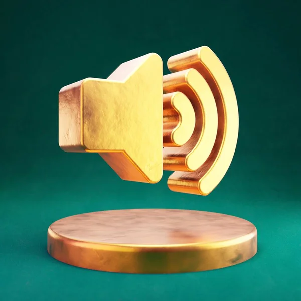 Icône Volume Up. Fortuna Gold Volume Up symbole sur le podium d'or. — Photo