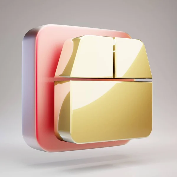 Open Box Pictogram Golden Open Box Symbool Rode Mat Gouden — Stockfoto