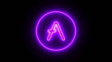 Neon Aave simgesi ortaya çıkar ve bir süre sonra ortadan kaybolur. Neon kripto para sembolünün döngü canlandırması