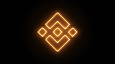Neon Binance simgesi bir süre sonra ortaya çıkar ve kaybolur. Neon kripto para sembolünün döngü canlandırması