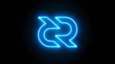 Neon Dekred simgesi bir süre sonra ortada belirir ve kaybolur. Neon kripto para sembolünün döngü canlandırması