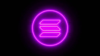 Neon Solana simgesi bir süre sonra ortaya çıkar ve kaybolur. Neon kripto para sembolünün döngü canlandırması